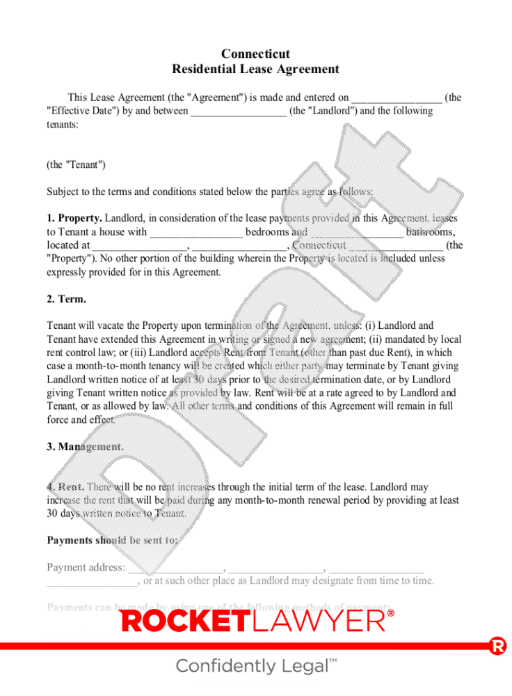 Free Connecticut Lease Agreement Template  Rocket Lawyer