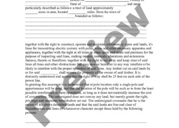Georgia Right of Way Easement For Power Lines  Right Of Way  US Legal