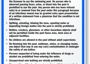 Ohio Pool Rules And Regulations Sign SKU S7619