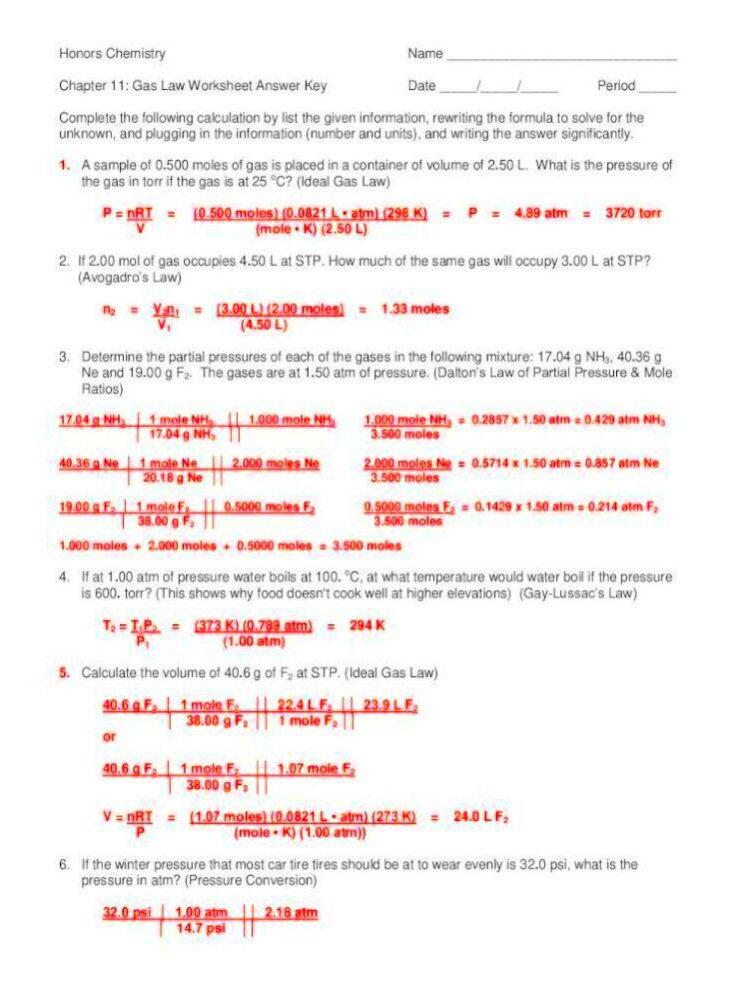 Understanding Charles Law Worksheet Chapter 16 Answer Key  Athens