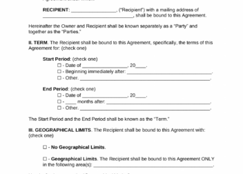 Free Arizona NonCompete Agreement Template  PDF  Word  eForms