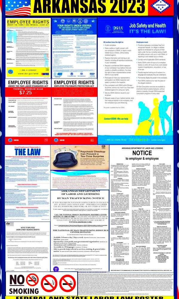 2023 Arkansas Labor Law Posters   State Federal OSHA  LABORLAWHRSIGNS