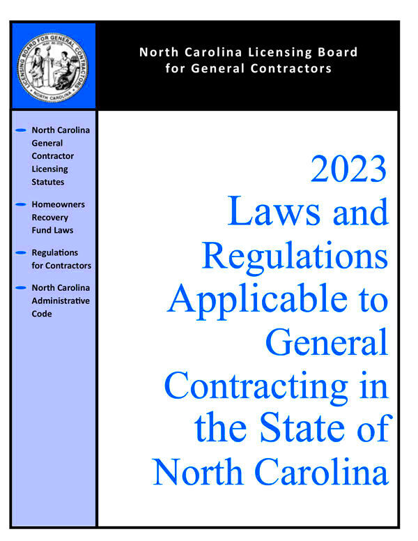 Laws  Regulations  NC Licensing Board for General Contractors