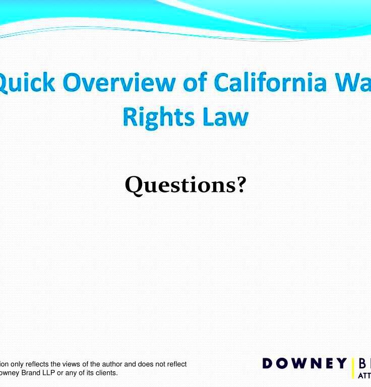 PPT  Presentation on California Water Rights Law Local Governments