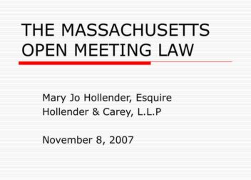 PPT  THE MASSACHUSETTS OPEN MEETING LAW PowerPoint Presentation free