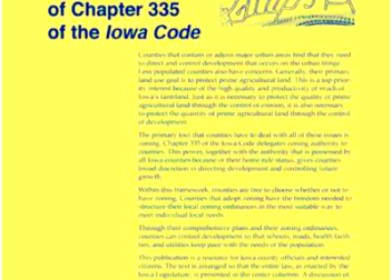 An Explanation of Chapter 335 of the Iowa Code  County Zoning in Iowa