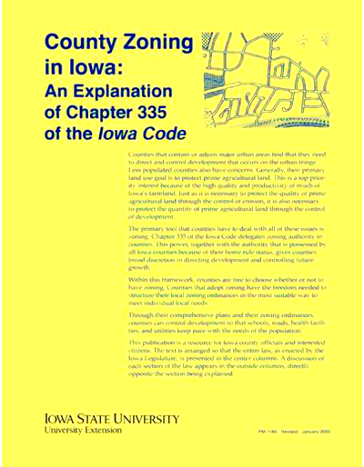 An Explanation of Chapter 335 of the Iowa Code  County Zoning in Iowa