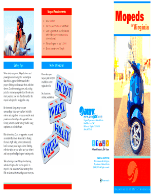 Fillable Online Virginia Moped Law and Safety Brochure Fax Email Print