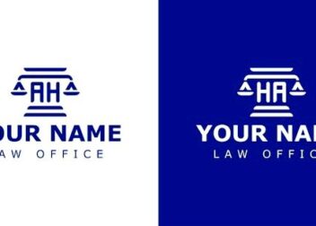 Premium Vector  Letter AH and HA Legal Logo suitable for any business