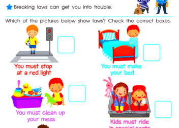 Follow the Law Worksheet Free Printout for Kids