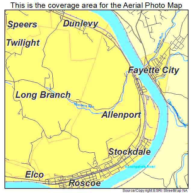 Aerial Photography Map of Allenport PA Pennsylvania