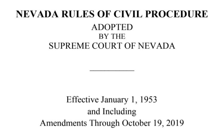 Nevada Rules of Civil Procedure  SCA Strong