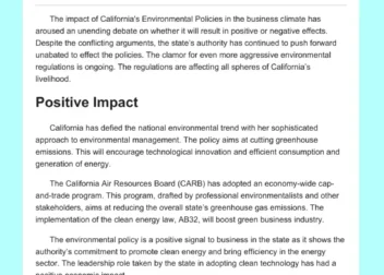 Californias Environmental Policies helpfulharmful in Business