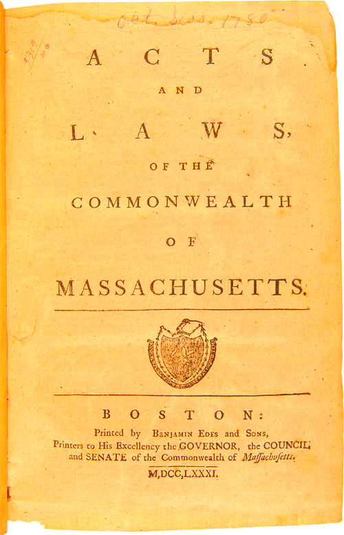 ACTS AND LAWS OF THE COMMONWEALTH OF MASSACHUSETTS by Massachusetts