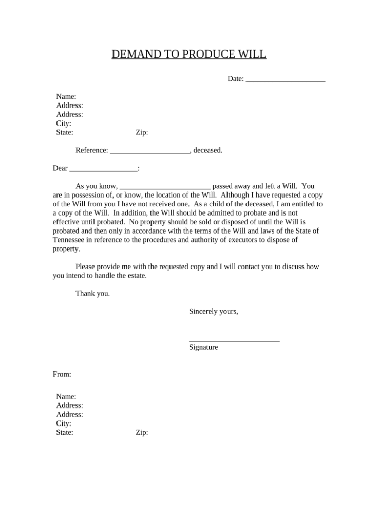 Tennessee law for executor of estate Fill out  sign online  DocHub