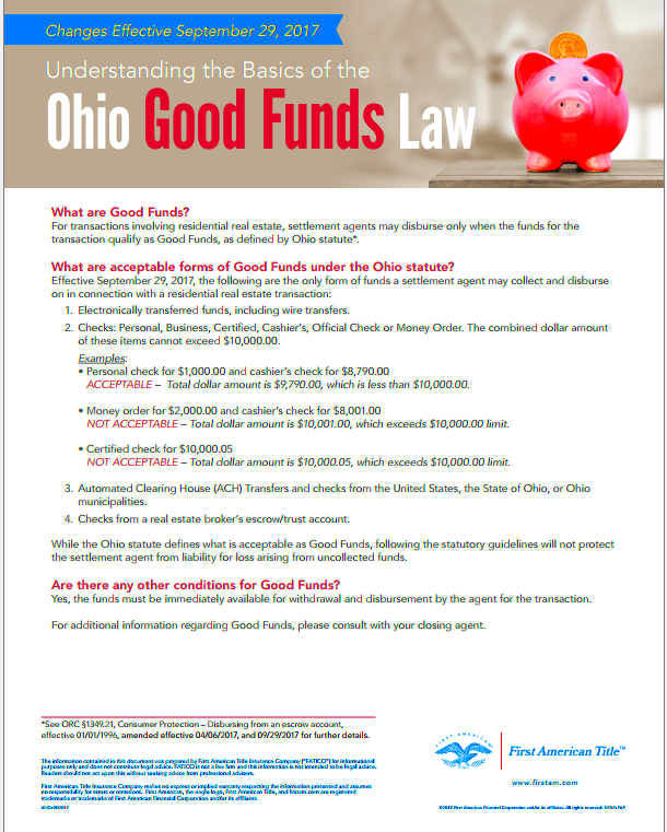 Understanding the Basics about Ohio Good Funds Law  Birchway Title