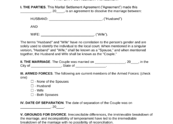 Free Arkansas Marital Settlement Divorce Agreement  Word  PDF  eForms