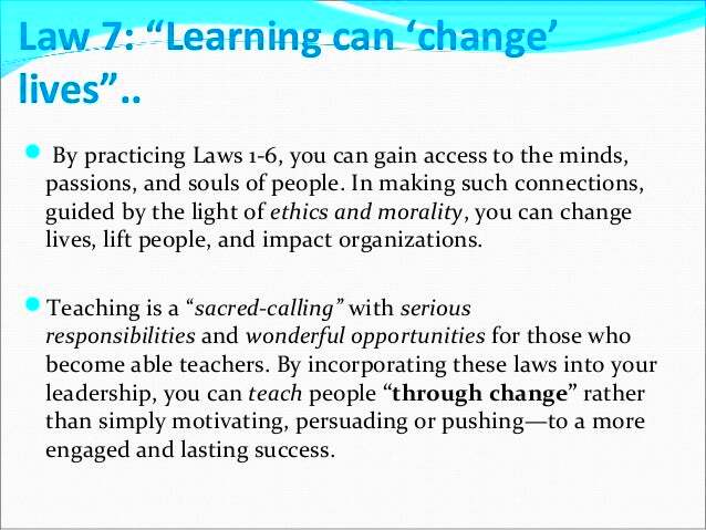 7 laws of learning