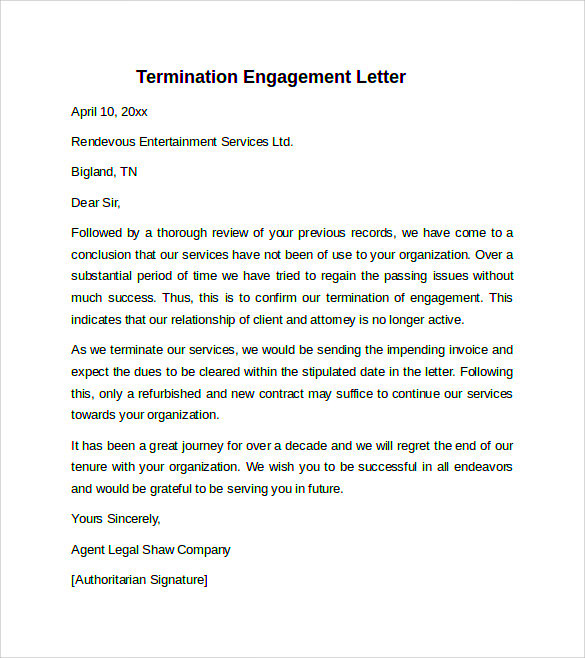 9 Sample Engagement Letters to Download  Sample Templates