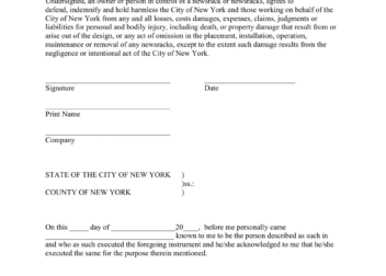 New York City Indemnification  Fill Out Sign Online and Download PDF