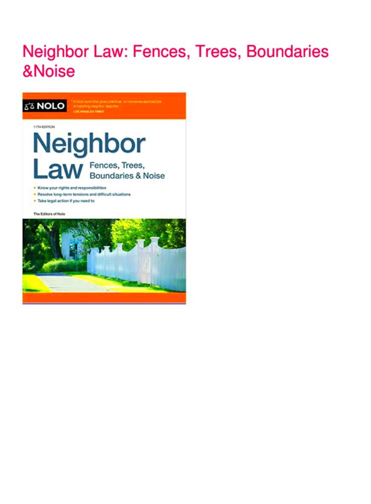 PPT  get PDF Download Neighbor Law Fences Trees Boundaries