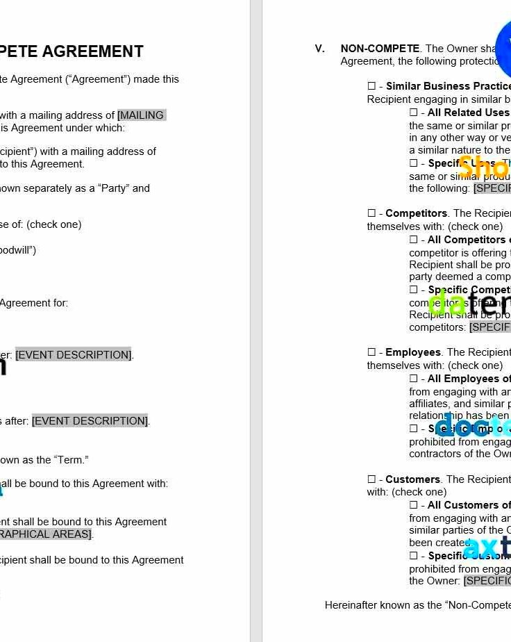 free Oklahoma noncompete agreement template Word and PDF format