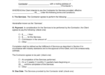 Free Virginia Independent Contractor Agreement Template  PDF  Word