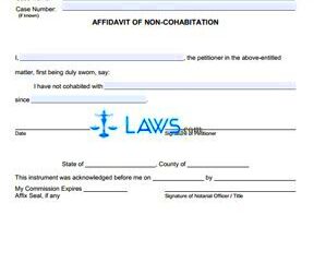 Affidavit of NonCohabitation  New Hampshire Forms   Lawscom