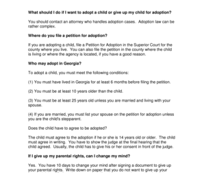 Fillable Online benning army GEORGIA ADOPTION LAWS FACT SHEET  Fort