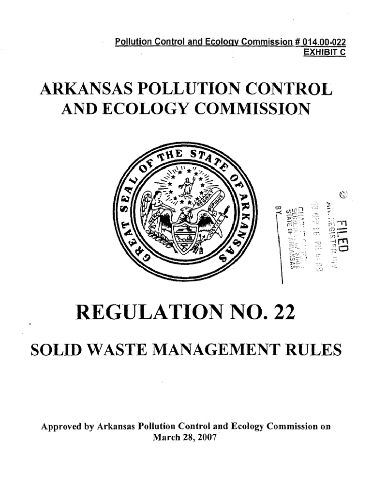 Regulation 22  Arkansas Department of Environmental Quality