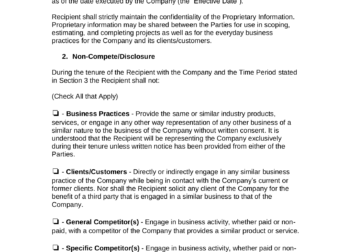 Free North Carolina NonCompete Agreement Template  PDF  Word  eForms