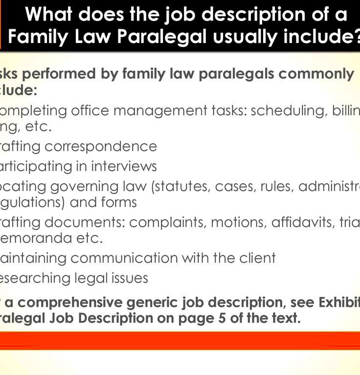 Family law paralegal duties