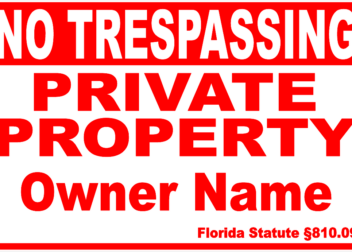 No Trespassing Private Property Florida Civil Code Sign  Signs by