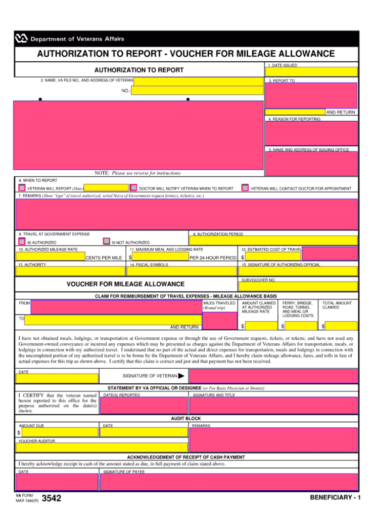 Va form 10 3542 Fill out  sign online  DocHub