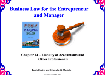 Business Law for the Entrepreneur and Manager