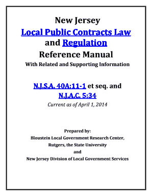 Fillable Online New Jersey Local Public Contracts Law and Regulation