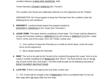 Kansas Standard Residential Lease Agreement Doc Template  pdfFiller